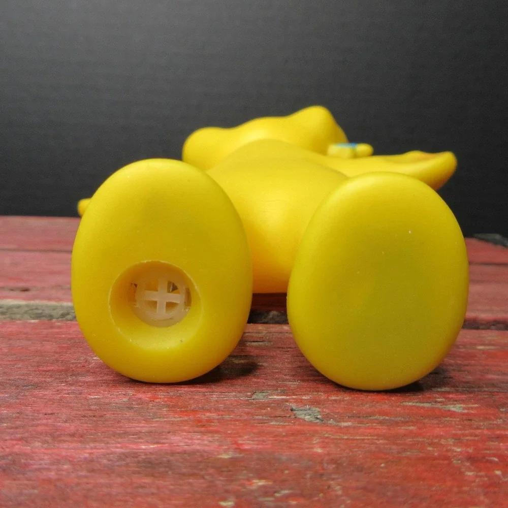 Vintage Ledraplastic Ledra Yellow Smiley Face Girl Doll Rubber Squeak Toy 8